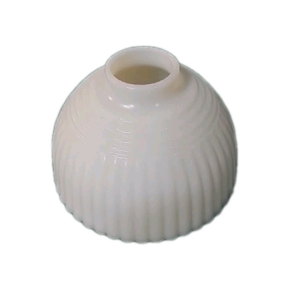 Antique Milk Glass Ribbed Lampshade Sconce 5" Off White